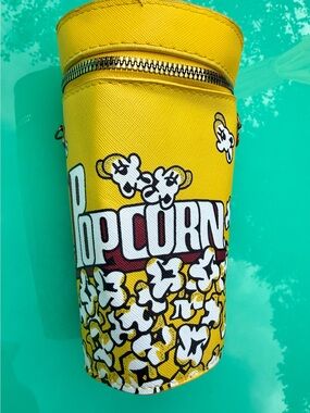 Yellow Popcorn Print Cylinder Crossbody Bag
